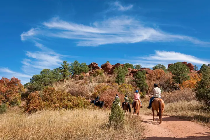 a man riding a horse in a field