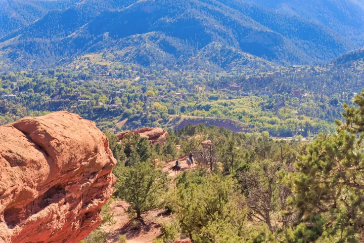 a canyon with a mountain in the background